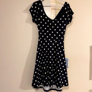 Size XL Navy Blue and Polk a Dot dress